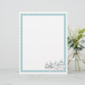 En-tête De Lettre Festif Noël Animaux de vacances (Debout devant)