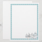 En-tête De Lettre Festif Noël Animaux de vacances (Devant / Derrière)