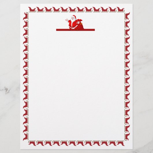 En-tête De Lettre Festivale Noël Père Noël (Devant)