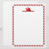 En-tête De Lettre Festivale Noël Père Noël (Devant / Derrière)