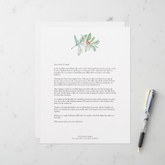 En-tête De Lettre Festive Joyeux Noël Lettres Modèle (Devant/Arrière en situation)