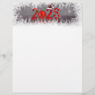 En-tête De Lettre Festive Red Xmas New Year 2026 Stationery Paper