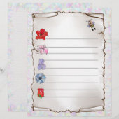 En-tête De Lettre Feuille de fleurs (Devant / Derrière)