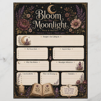 En-tête De Lettre Feuille de Manifestation Fleurir au Clair de Lune