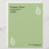 En-tête De Lettre Feuille élégante - Vert (Felt) (Devant / Derrière)