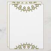 En-tête De Lettre Feuilles d'aquarelle Art déco (Devant / Derrière)