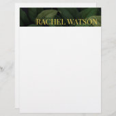 En-tête De Lettre Feuilles tropicaux Dark Green (Devant / Derrière)