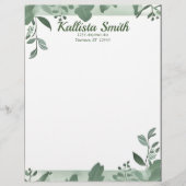 En-tête De Lettre Feuilles verts (Devant)