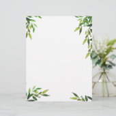 En-tête De Lettre Feuilles verts (Debout devant)