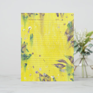 En-tête De Lettre Feuilles violettes et bleues sur papier à lettres 