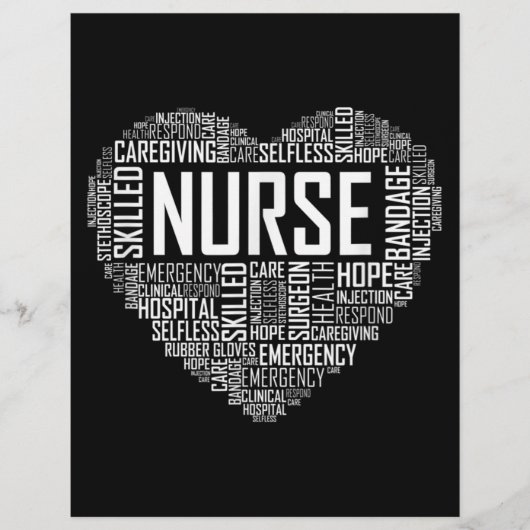 En-tête De Lettre Fière Infirmière Coeur Aimer Appréciation (Devant)