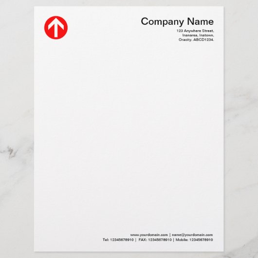 En-tête De Lettre Flèche cerclée - Rouge (Devant)