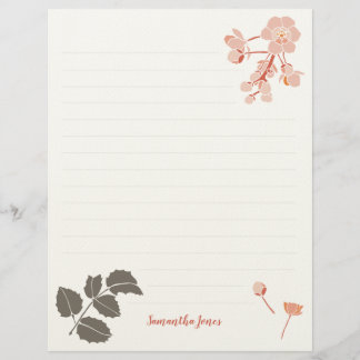 En-tête de lettre Fleur de Mahonia à fleurs roses 