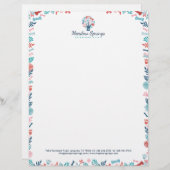 En-tête De Lettre Fleur et feuillage Imprimer cadre et en-tête d'arb (Devant / Derrière)