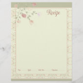 En-tête De Lettre Fleur rose Fraîche Avec Vert (Devant)