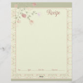 En-tête De Lettre Fleur rose Fraîche Avec Vert (Dos)