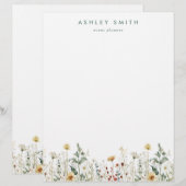 En-tête De Lettre Fleur sauvage d'été (Devant / Derrière)