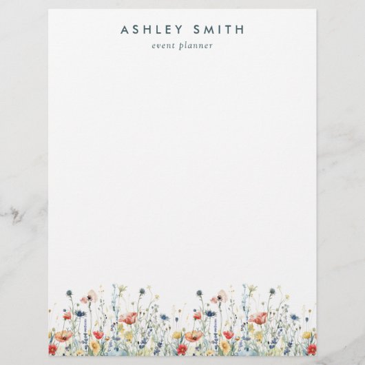 En-tête De Lettre Fleur sauvage dynamique (Devant)