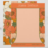 En-tête de lettre fleurie Orange Groove (Devant / Derrière)