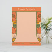 En-tête de lettre fleurie Orange Groove (Debout devant)