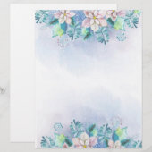 En-tête De Lettre Fleurs aquarelles (Devant / Derrière)