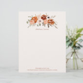 En-tête De Lettre Fleurs Boho en terre cuite rustique sur Blush (Debout devant)