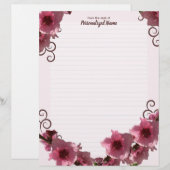 En-tête De Lettre Fleurs de pêche liées (Devant / Derrière)