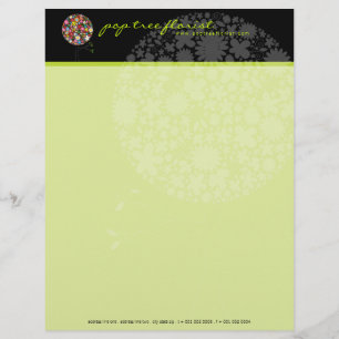 En-tête De Lettre Fleurs de printemps colorées Pop Tree Whimsical & 