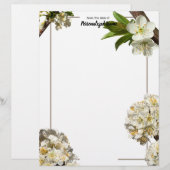 En-tête De Lettre Fleurs de prune non alignées (Devant / Derrière)