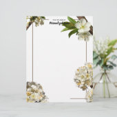 En-tête De Lettre Fleurs de prune non alignées (Debout devant)