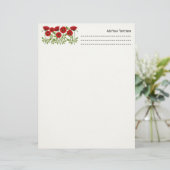 En-tête De Lettre Fleurs d'été joyeuses floraison de pavot (Debout devant)