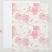 En-tête De Lettre Fleurs d'or rose botanique (Devant / Derrière)