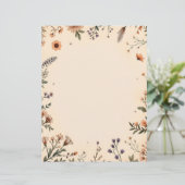 En-tête De Lettre Fleurs et plumes de saumons (Debout devant)