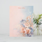 En-tête De Lettre Fleurs roses Décoration avec Arrière - plan rose (Debout devant)