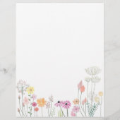 En-tête De Lettre Fleurs sauvages Linge (Dos)