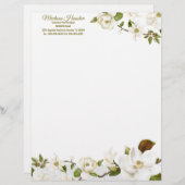 En-tête De Lettre Floral Magnolia (Devant / Derrière)