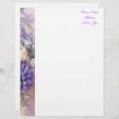 En-tête de lettre floral pourpre (Devant / Derrière)