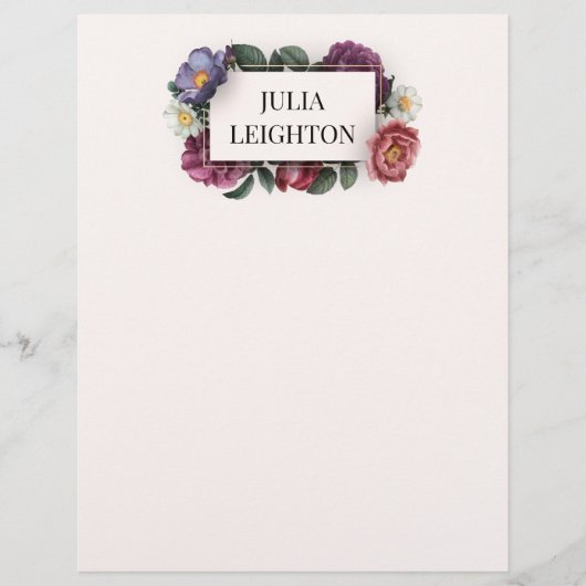 En-tête De Lettre Flore foncée (Devant)