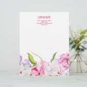 En-tête De Lettre Flore rose moderne (Debout devant)