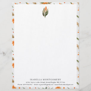 En-tête De Lettre Flore rustique simple Monogramme