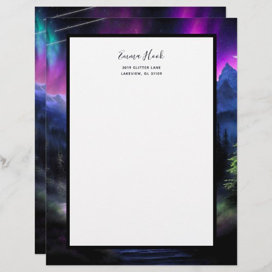 En-tête De Lettre Forêt enchantée (Devant / Derrière)