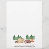 En-tête De Lettre Forêt rustique mignonne Forêt Boisé Animal (Devant)