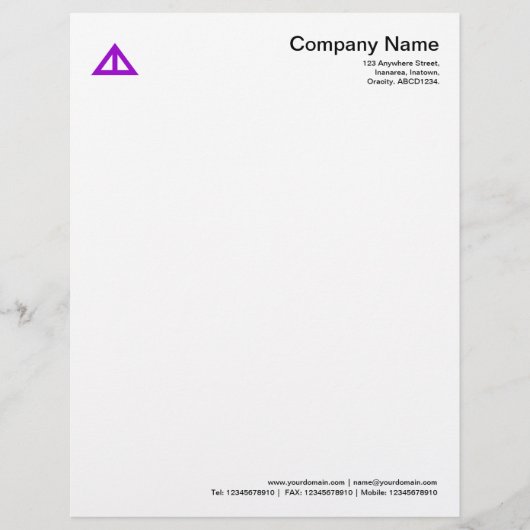 En-tête De Lettre Forme triangulaire 02 - Violet (Devant)