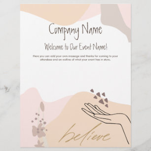 En-tête De Lettre Formes calmantes Main Motivational Event Welcome