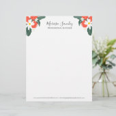 En-tête De Lettre Fraises Floral Nom du script en lettres modernes (Debout devant)