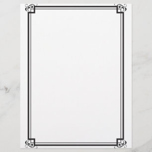 En-tête De Lettre Frontière noire simple stationnaire