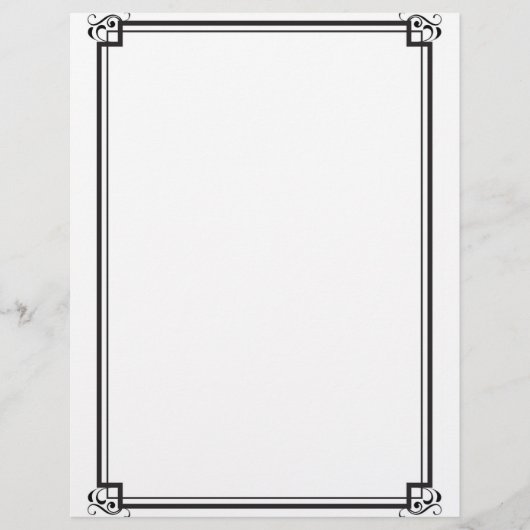 En-tête De Lettre Frontière noire simple stationnaire (Devant)