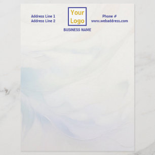 En-tête De Lettre Fumée blanche et bleue glacée