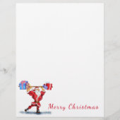 En-tête De Lettre Fun Bodybuilder Santa Claus avec cadeaux de Noël (Devant)