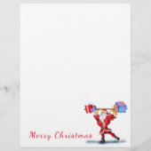 En-tête De Lettre Fun Bodybuilder Santa Claus avec cadeaux de Noël (Dos)